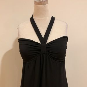 Express Black Sweetheart Neckline Halter Top